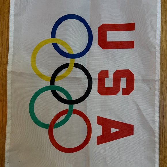 Small Mini USA Olympics Flag / Dress up, Pride, Fun, Rings ! 19 x 12.5" - Picture 2 of 4